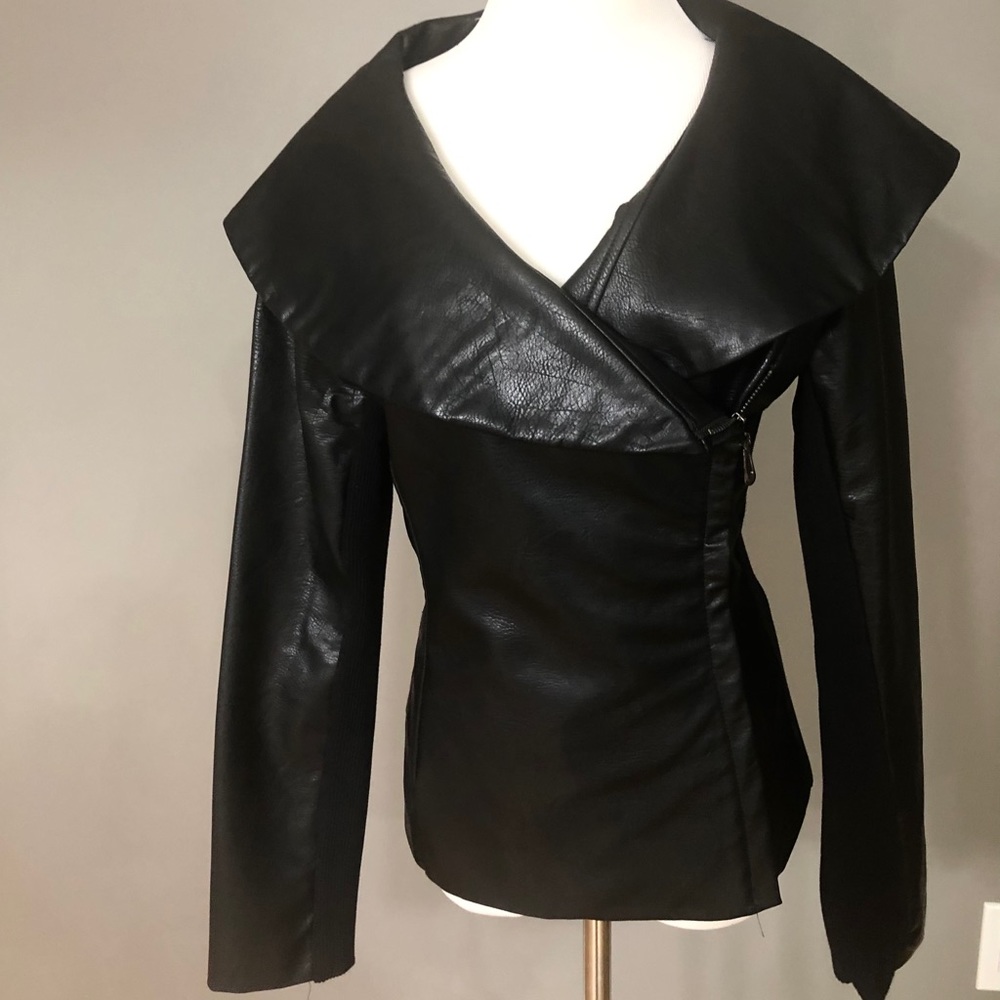 Form fitting Faux letter jacket